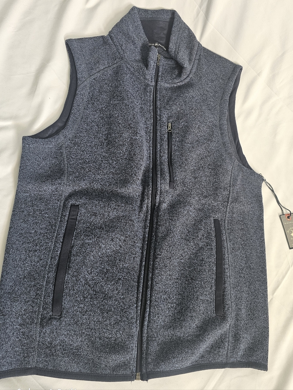 Beverly Hills Polo Club Heathered Navy Full-Zip Sweater